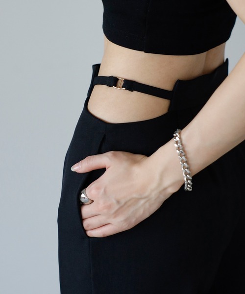 ENC（エンク）の「waist belt design straight pants / ウエストベルトデザインストレートパンツ（その他パンツ・レディース・ベージュ系その他/ブラック・FREE）」の18枚目の写真