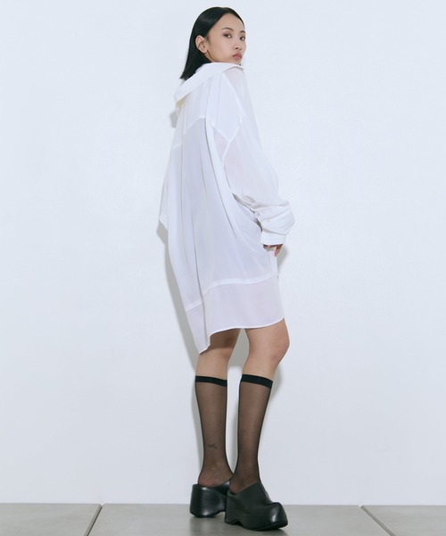 Maison MIHARA YASUHIRO(メゾンミハラヤスヒロ)の「【MIHARA YASUHIRO/ミハラヤスヒロ】DOUBLE LAYERED SHIRTS/ダブルレイヤードシャツ(シャツ/ブラウス・レディース・ホワイト/ブラック/パープル・36)」の5枚目の写真