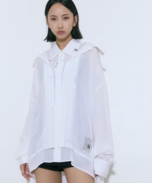 Maison MIHARA YASUHIRO(メゾンミハラヤスヒロ)の「【MIHARA YASUHIRO/ミハラヤスヒロ】DOUBLE LAYERED SHIRTS/ダブルレイヤードシャツ(シャツ/ブラウス・レディース・ホワイト/ブラック/パープル・36)」の6枚目の写真