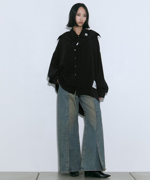 Maison MIHARA YASUHIRO(メゾンミハラヤスヒロ)の「【MIHARA YASUHIRO/ミハラヤスヒロ】DOUBLE LAYERED SHIRTS/ダブルレイヤードシャツ(シャツ/ブラウス・レディース・ホワイト/ブラック/パープル・36)」の18枚目の写真