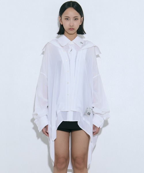 Maison MIHARA YASUHIRO(メゾンミハラヤスヒロ)の「【MIHARA YASUHIRO/ミハラヤスヒロ】DOUBLE LAYERED SHIRTS/ダブルレイヤードシャツ(シャツ/ブラウス・レディース・ホワイト/ブラック/パープル・36)」の9枚目の写真