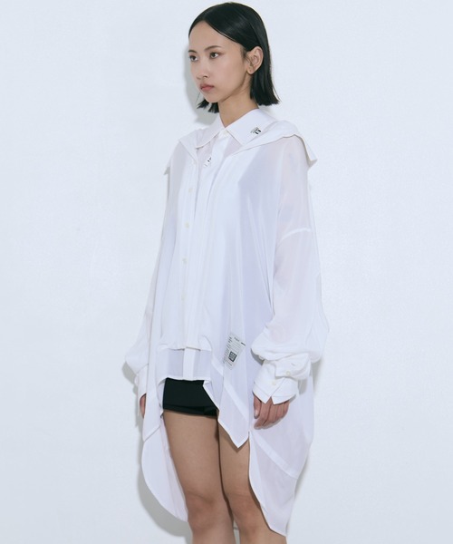 Maison MIHARA YASUHIRO(メゾンミハラヤスヒロ)の「【MIHARA YASUHIRO/ミハラヤスヒロ】DOUBLE LAYERED SHIRTS/ダブルレイヤードシャツ(シャツ/ブラウス・レディース・ホワイト/ブラック/パープル・36)」の10枚目の写真