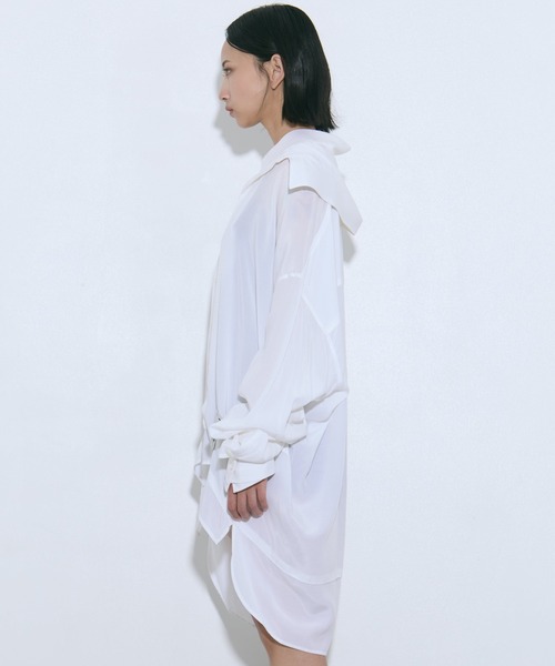 Maison MIHARA YASUHIRO(メゾンミハラヤスヒロ)の「【MIHARA YASUHIRO/ミハラヤスヒロ】DOUBLE LAYERED SHIRTS/ダブルレイヤードシャツ(シャツ/ブラウス・レディース・ホワイト/ブラック/パープル・36)」の11枚目の写真