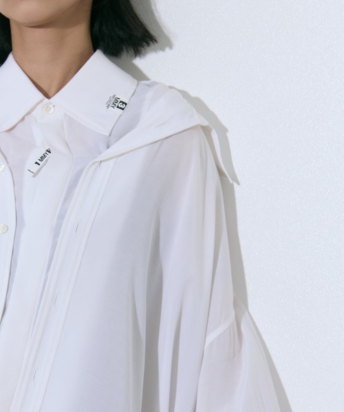 Maison MIHARA YASUHIRO(メゾンミハラヤスヒロ)の「【MIHARA YASUHIRO/ミハラヤスヒロ】DOUBLE LAYERED SHIRTS/ダブルレイヤードシャツ(シャツ/ブラウス・レディース・ホワイト/ブラック/パープル・36)」の14枚目の写真