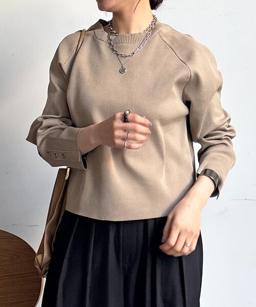 un dix cors(アンディコール)の「ランタンスリーブニット(ニット/セーター・レディース・サックスブルー/ブラック/オフホワイト/ベージュ・FREE)」の18枚目の写真
