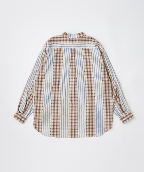 ADAM PATEK(アダムパテック)の「ADAMPATEK/jacquard check-stripe shirt/チェックxストライプジャガードシャツ(AP2615015)(シャツ/ブラウス・レディース・ブラック/ホワイト・2/1)」の3枚目の写真