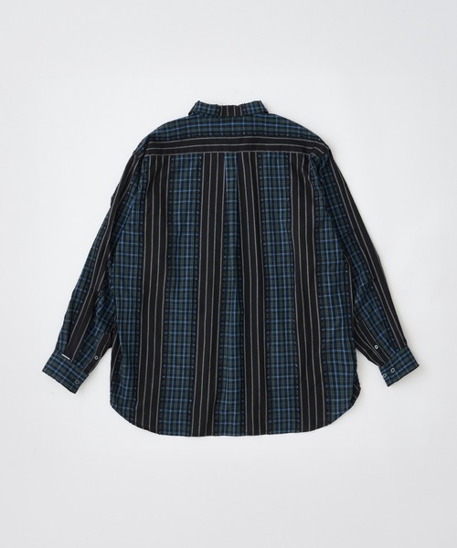 ADAM PATEK(アダムパテック)の「ADAMPATEK/jacquard check-stripe shirt/チェックxストライプジャガードシャツ(AP2615015)(シャツ/ブラウス・レディース・ブラック/ホワイト・2/1)」の4枚目の写真