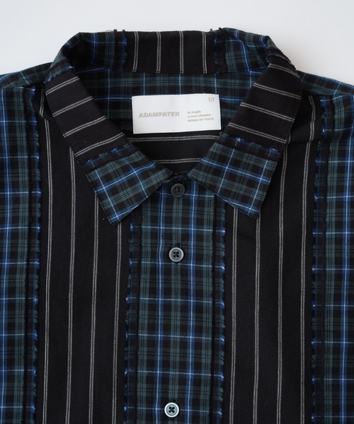ADAM PATEK(アダムパテック)の「ADAMPATEK/jacquard check-stripe shirt/チェックxストライプジャガードシャツ(AP2615015)(シャツ/ブラウス・レディース・ブラック/ホワイト・2/1)」の5枚目の写真