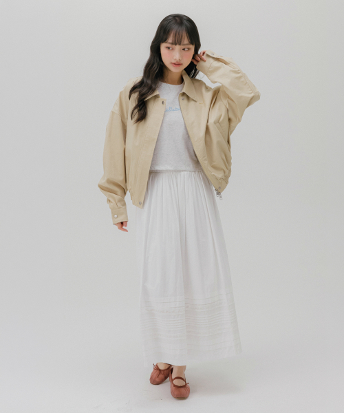 MELLOTORY（メロートリー）の「ピンタックコットンロングスカート(ホワイト)（スカート・レディース・ホワイト・FREE）」の4枚目の写真