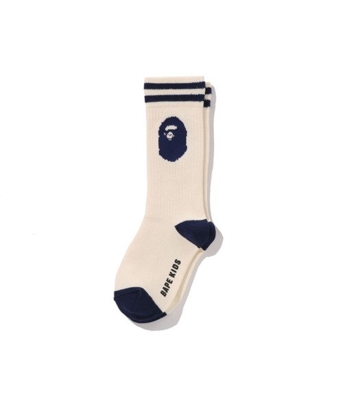 A BATHING APE(アベイシングエイプ)の「APE HEAD RIB SOCKS(ソックス/靴下・キッズ・ブルー/ホワイト/オレンジ・MEDIUM/SMALL/LARGE)」の2枚目の写真
