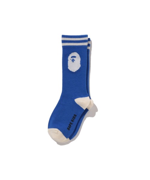 A BATHING APE(アベイシングエイプ)の「APE HEAD RIB SOCKS(ソックス/靴下・キッズ・ブルー/ホワイト/オレンジ・MEDIUM/SMALL/LARGE)」の3枚目の写真