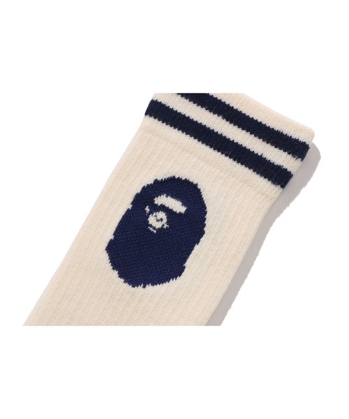 A BATHING APE(アベイシングエイプ)の「APE HEAD RIB SOCKS(ソックス/靴下・キッズ・ブルー/ホワイト/オレンジ・MEDIUM/SMALL/LARGE)」の4枚目の写真