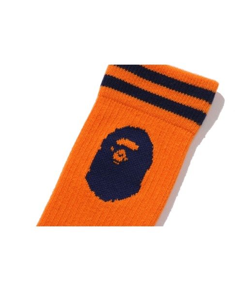 A BATHING APE(アベイシングエイプ)の「APE HEAD RIB SOCKS(ソックス/靴下・キッズ・ブルー/ホワイト/オレンジ・MEDIUM/SMALL/LARGE)」の6枚目の写真