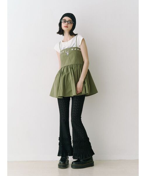 jouetie(ジュエティ)の「レースフリルフィットフレアパンツ(その他パンツ・レディース・ブルー/オフホワイト/ブラック・MEDIUM)」の4枚目の写真