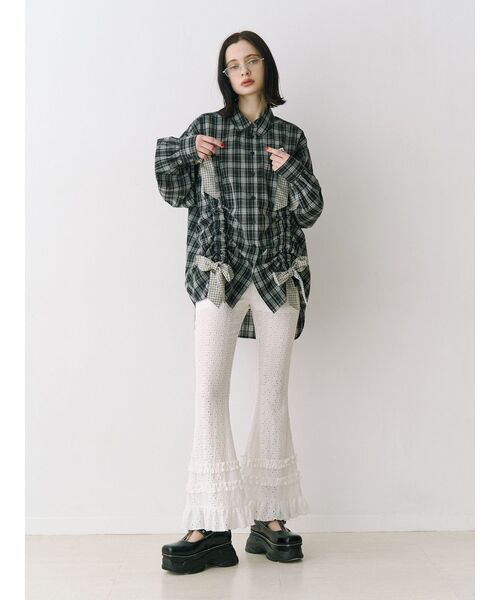 jouetie(ジュエティ)の「レースフリルフィットフレアパンツ(その他パンツ・レディース・ブルー/オフホワイト/ブラック・MEDIUM)」の7枚目の写真