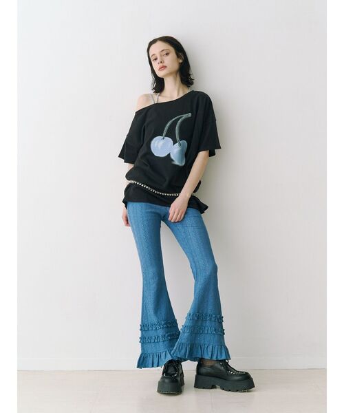 jouetie(ジュエティ)の「レースフリルフィットフレアパンツ(その他パンツ・レディース・ブルー/オフホワイト/ブラック・MEDIUM)」の13枚目の写真