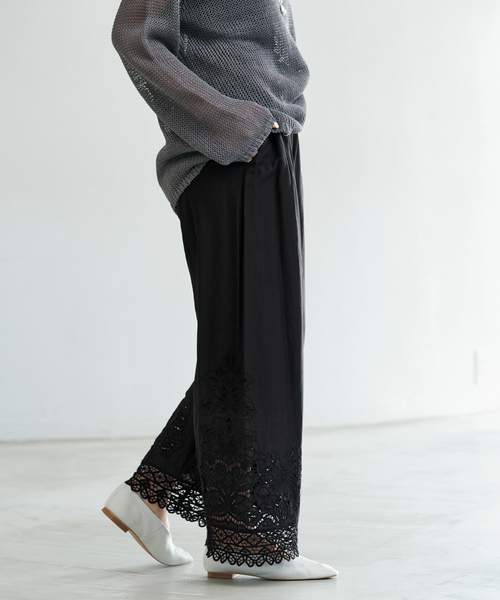 IENA（イエナ）の「カットワークレースパンツ（その他パンツ・レディース・ブラック/ホワイト・38/36）」の8枚目の写真
