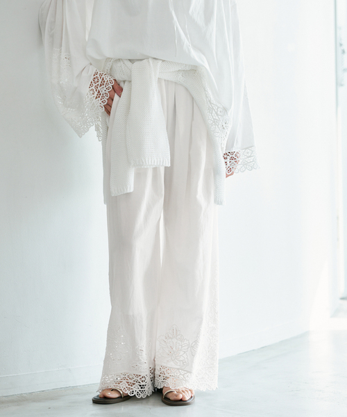 IENA（イエナ）の「カットワークレースパンツ（その他パンツ・レディース・ブラック/ホワイト・38/36）」の14枚目の写真