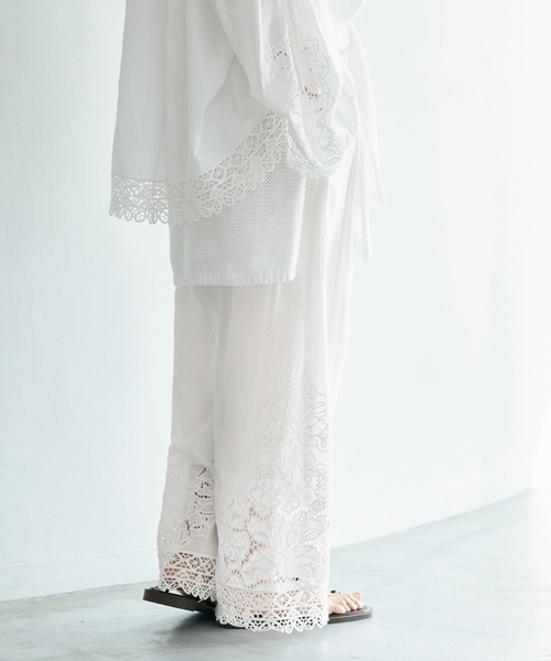 IENA（イエナ）の「カットワークレースパンツ（その他パンツ・レディース・ブラック/ホワイト・38/36）」の16枚目の写真