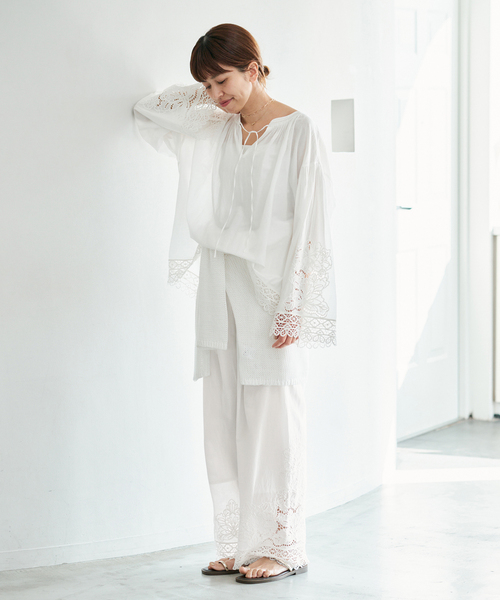 IENA（イエナ）の「カットワークレースパンツ（その他パンツ・レディース・ブラック/ホワイト・38/36）」の20枚目の写真