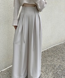 ハイウエストタックワイドパンツ