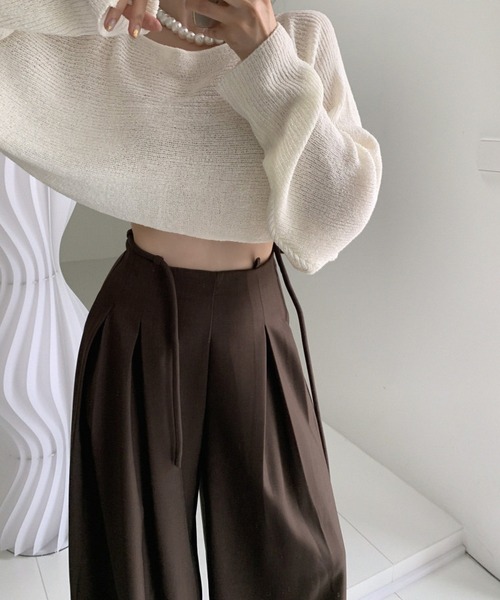 by LEGNA(バイレグナ)の「ハイウエストタックワイドパンツ(その他パンツ・レディース・ブラック/ダークブラウン/オフホワイト・SMALL/MEDIUM/LARGE)」の14枚目の写真