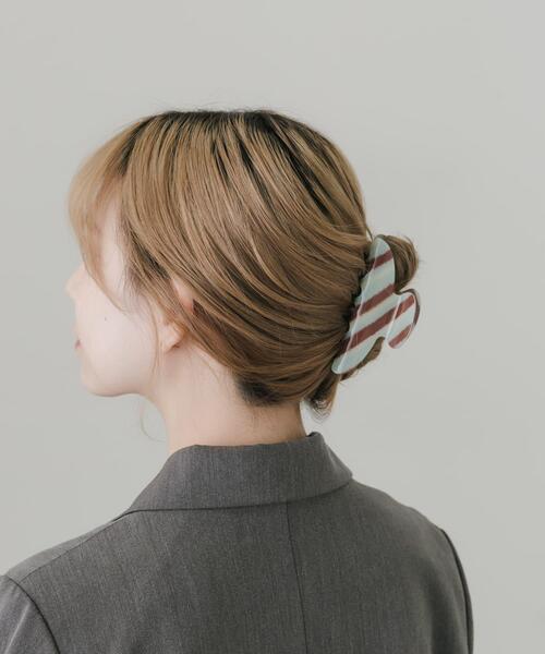 SMELLY(スメリー)の「カラーストライプバンス(バレッタ/ヘアクリップ・レディース・パープル系その他/グリーン系その他・-)」の6枚目の写真