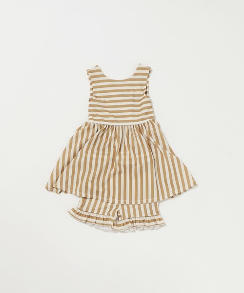 LOWRYS FARM（ローリーズファーム）の「ＳＷＩＭ／ストライプＳＥＴ　 661573（水着・キッズ・ブラック/ベージュ・110cm/130cm/120cm）」の2枚目の写真