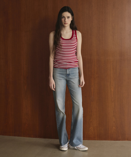 STUDIO&PARC（スタジオアンドパルク）の「Wool 100% Striped Knit Sleeveless_Red（Tシャツ/カットソー・レディース・レッド・FREE）」の4枚目の写真