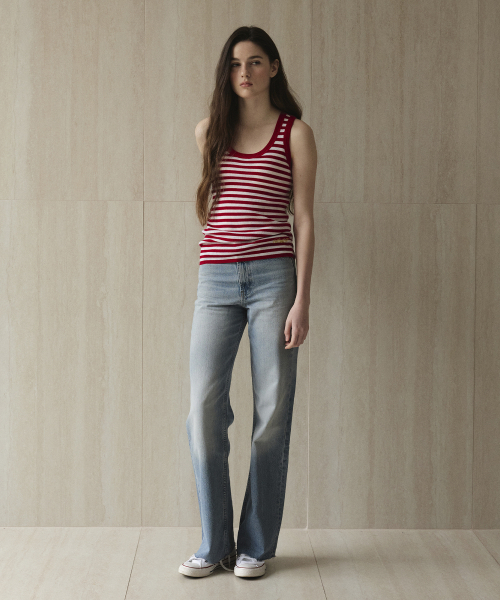 STUDIO&PARC（スタジオアンドパルク）の「Wool 100% Striped Knit Sleeveless_Red（Tシャツ/カットソー・レディース・レッド・FREE）」の5枚目の写真