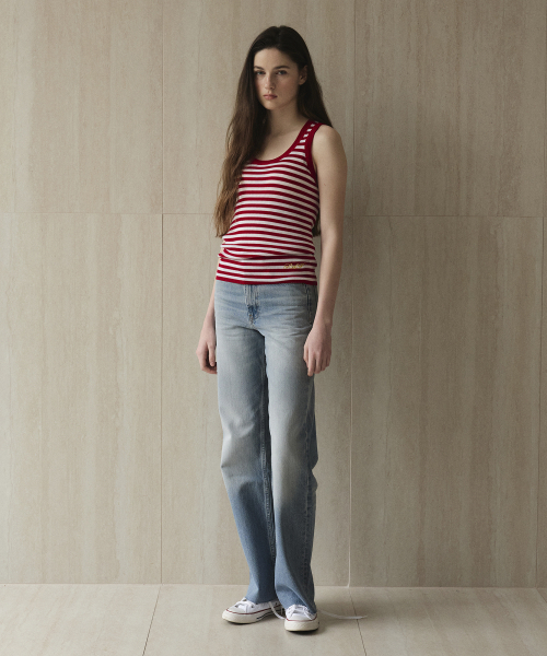 STUDIO&PARC（スタジオアンドパルク）の「Wool 100% Striped Knit Sleeveless_Red（Tシャツ/カットソー・レディース・レッド・FREE）」の6枚目の写真