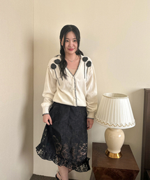 Flower Sheer Skirt (Black)