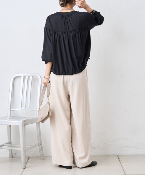 Jena espace merveilleux（ジェナ　エスパスメルヴェイユ）の「マルチタックワイドパンツ（その他パンツ・レディース・チャコールグレー/アイボリー/イエロー・FREE）」の8枚目の写真