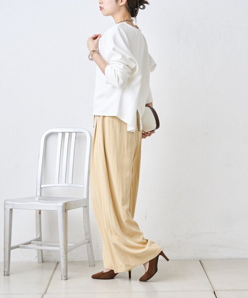 Jena espace merveilleux（ジェナ　エスパスメルヴェイユ）の「マルチタックワイドパンツ（その他パンツ・レディース・チャコールグレー/アイボリー/イエロー・FREE）」の12枚目の写真