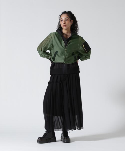 Risley（リズレー）の「Risley/リズレー/シアーレイヤードブルゾン（ブルゾン・レディース・カーキ/グレー・F）」の5枚目の写真
