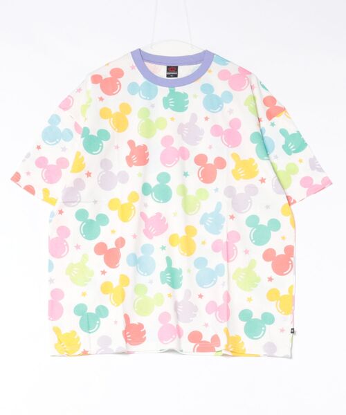 Disney(ディズニー)の「親子お揃い ディズニー WEB限定 パステル総柄Tシャツ 1485A(Tシャツ/カットソー・メンズ・ホワイト・ユニセックスS/ユニセックスM/ユニセックスL/ユニセックスXL)」の3枚目の写真