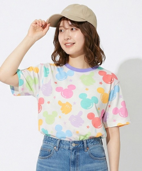 Disney(ディズニー)の「親子お揃い ディズニー WEB限定 パステル総柄Tシャツ 1485A(Tシャツ/カットソー・メンズ・ホワイト・ユニセックスS/ユニセックスM/ユニセックスL/ユニセックスXL)」の6枚目の写真