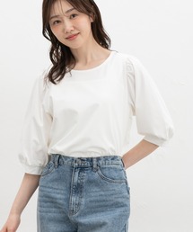 【ハニさら・接触冷感・UVカット】ボリューム6分袖トップス