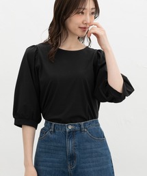 【ハニさら・接触冷感・ＵＶカット】ボリューム６分袖トップス