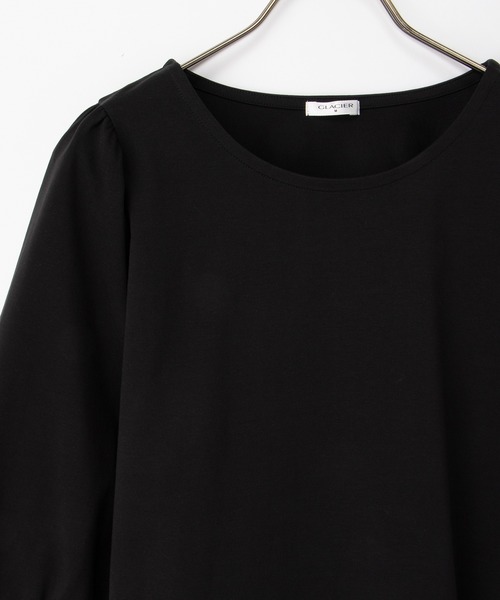 Honeys(ハニーズ)の「【ハニさら・接触冷感・UVカット】ボリューム6分袖トップス(Tシャツ/カットソー・レディース・ホワイト×ブラック/ブラック/イエロー/オレンジ/ホワイト・3L/L/LL/M/S)」の7枚目の写真