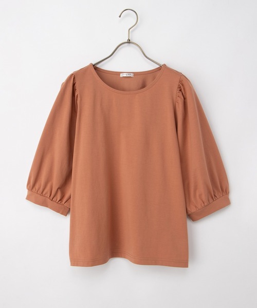 Honeys(ハニーズ)の「【ハニさら・接触冷感・UVカット】ボリューム6分袖トップス(Tシャツ/カットソー・レディース・ホワイト×ブラック/ブラック/イエロー/オレンジ/ホワイト・3L/L/LL/M/S)」の10枚目の写真