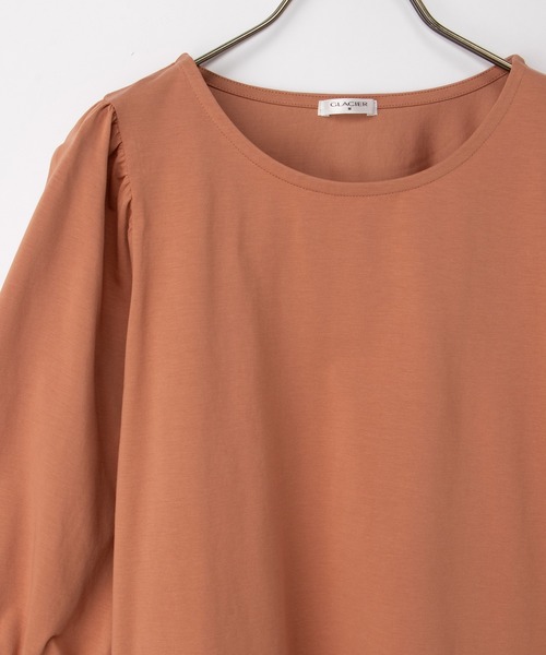 Honeys(ハニーズ)の「【ハニさら・接触冷感・UVカット】ボリューム6分袖トップス(Tシャツ/カットソー・レディース・ホワイト×ブラック/ブラック/イエロー/オレンジ/ホワイト・3L/L/LL/M/S)」の11枚目の写真