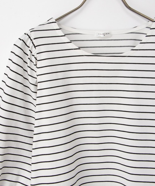 Honeys(ハニーズ)の「【ハニさら・接触冷感・UVカット】ボリューム6分袖トップス(Tシャツ/カットソー・レディース・ホワイト×ブラック/ブラック/イエロー/オレンジ/ホワイト・3L/L/LL/M/S)」の13枚目の写真