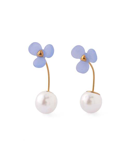 ANEMONE(アネモネ)の「フラワー×パールバックキャッチピアス(ピアス(両耳用)・レディース・パープル/ブルー・FREE)」の1枚目の写真