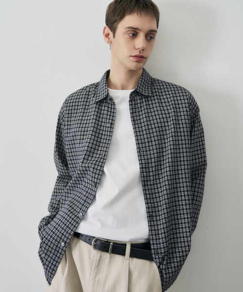 DRAW FIT（ドローフィット）の「テオグリッドチェックシャツ[NAVY]（シャツ/ブラウス・メンズ・その他・M/L/XL）」の2枚目の写真