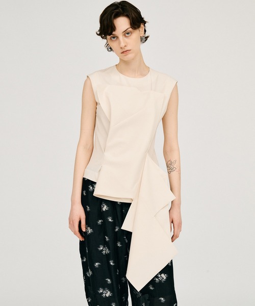 PRANK PROJECT(プランクプロジェクト)の「【2026Summer Pre-Order】ドレッシートップス / Architect Sleeveless Top(シャツ/ブラウス・レディース・ベージュ/ホワイト・FREE)」の1枚目の写真