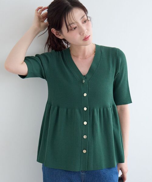 le.coeur blanc（ルクールブラン）の「TORRAZZO DONNA別注フレアラインリブニット（ニット/セーター・レディース・アイボリー/グリーン・38）」の13枚目の写真