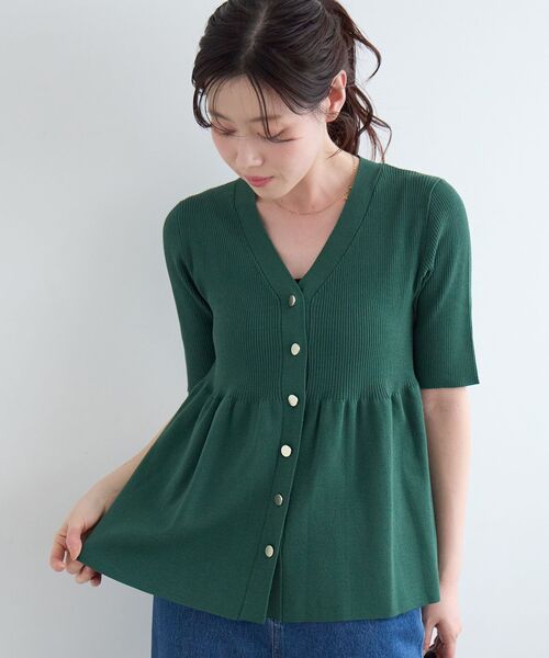 le.coeur blanc（ルクールブラン）の「TORRAZZO DONNA別注フレアラインリブニット（ニット/セーター・レディース・アイボリー/グリーン・38）」の18枚目の写真