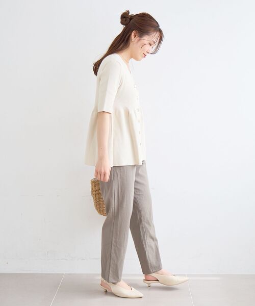 le.coeur blanc（ルクールブラン）の「TORRAZZO DONNA別注フレアラインリブニット（ニット/セーター・レディース・アイボリー/グリーン・38）」の10枚目の写真