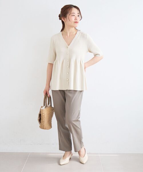 le.coeur blanc（ルクールブラン）の「TORRAZZO DONNA別注フレアラインリブニット（ニット/セーター・レディース・アイボリー/グリーン・38）」の12枚目の写真